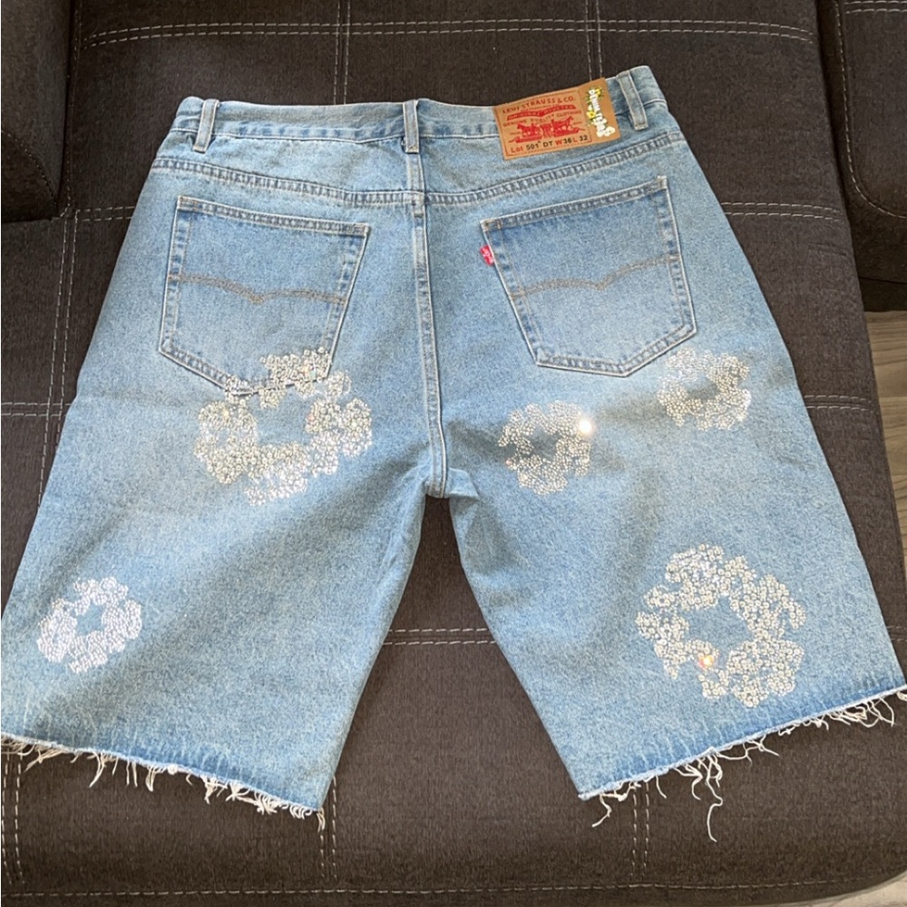 Levi’s x Denim Tears Rhinestone Wreath Jean shorts